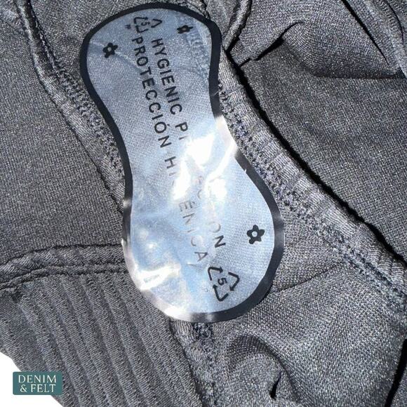 Pink Queen Black One Piece Swimsuit Textured Tummy Control Size L Bathing Suit - Picture 14 of 15